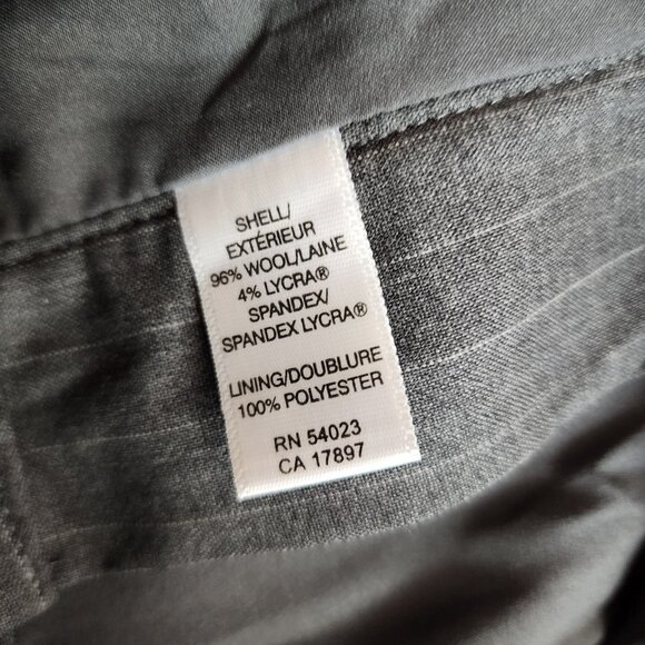 Banana Republic Pants Womens Size 14 Gray Pinstriped Camden Wool Blend Career - Picture 6 of 7